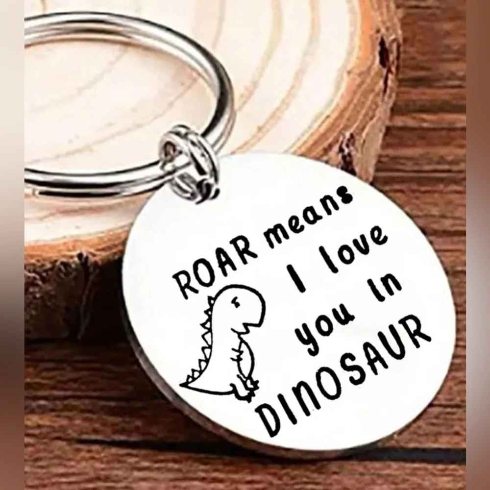 Dinosaur Keychain ROAR means I love you